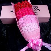 七夕情人节礼物送女朋友老婆，闺蜜母亲99朵玫瑰，肥皂香皂花礼盒花束