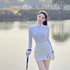 韩国兔子高尔夫球女装春夏防晒长袖，上衣网红golf修身包臀短裙套装