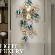 家用时尚创意时钟客厅轻奢个性艺术挂钟，新中式风玄关钟表大气挂表