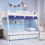 子母床蚊帐下铺专用梯形高低床，1.5米1.2儿童双层上下床拉链双开门