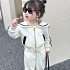 女童2024春装韩版套装宝宝运动休闲长袖两件套海军领童装潮