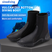 跨境潜众潜水鞋5mm男女，款水肺厚底，靴浮潜保暖防割靴子高筒鞋