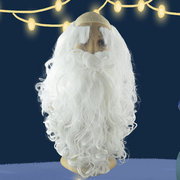 圣诞节表演面具白色老爷爷胡子圣诞老人胡子眉毛直胡白胡须大假发