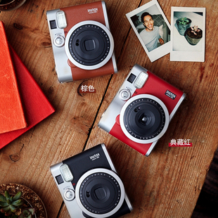 富士一次成像mini90相机，套餐含拍立得相纸复古liplay照片打印机