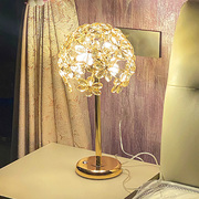 轻奢水晶台灯卧室床头灯创意简约现代触摸高级感温馨结婚落地灯