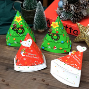 可爱红色圣诞树造型糖果包装盒彩色平安夜小礼物盒子西瓜盒