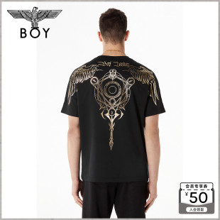 BOYLONDON潮牌短袖男女同款春夏朋克宽松休闲T恤运动上衣N01039