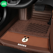 布朗熊全包围汽车脚垫，适用于大众宝马，奥迪奔驰特斯拉地毯式车垫子