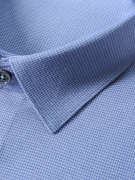 商务长袖衬衫男 蓝色千鸟格 普洛克24春竹纤维+聚酯+氨纶衬衣