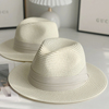 夏季可折叠白色平宽檐，男女亲子草帽巴拿马礼帽遮阳帽子情侣沙滩帽