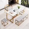 岩板阳台茶桌椅组合一桌五椅轻奢现代功夫，茶桌一体新中式个性智能