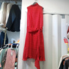 红色雪纺爱心印花设计款背心连衣裙雪纺无袖连衣裙