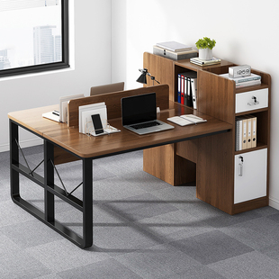 双人办公桌简约现代电脑台式桌椅组合员工位，四人位职员桌子工作台