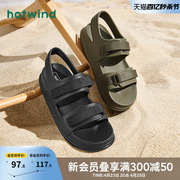 热风2024年夏季男士时尚，凉鞋厚底舒适户外沙滩鞋，百搭露趾凉鞋