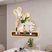 现代简约装饰钟表挂钟客厅家用时尚北欧网红创意餐厅发光壁挂时钟
