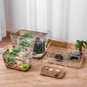 塑料鱼缸透明仿玻璃，超大号长方形圆形桌面，组装小生态瓶防摔亚克力