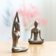 辉道现代简约创意瑜伽少女，小摆件陶瓷工艺家居抽象人物开业