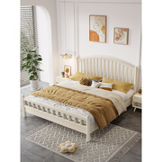 。白色实木床1.8米大床主卧室储物床经济型1.5米北欧双人床现代简