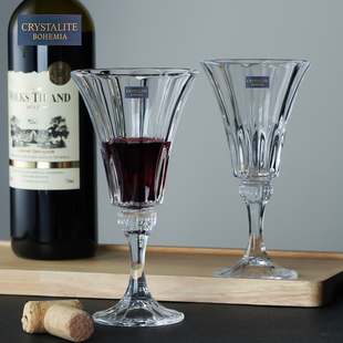 捷克进口BOHEMIA水晶红酒杯家用欧式复古高脚杯白葡萄酒杯香槟杯
