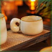 听禅系列少林寺款家用简约中式大耳咖啡杯送勺子