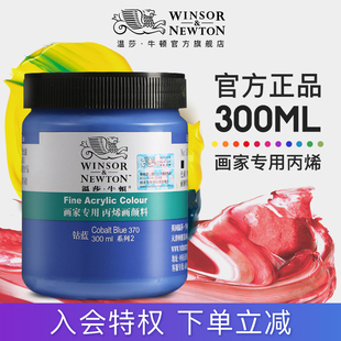 温莎牛顿画家专用丙烯颜料防水纺织墙绘套装，300ml12色24色36色流体画学生初学者，金色钛白色美甲bjd娃娃diy鞋