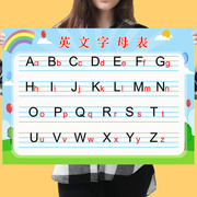 26个英文字母表挂图小学，儿童adcd英语二十六个英文，字母大小写墙贴