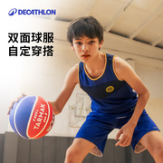 迪卡侬儿童篮球服男童背心运动短裤套装女双面上衣，速干新夏季(新夏季)ivo3