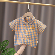 男童短袖衬衫夏薄款洋气衬衣中小童儿童休闲卡通0-4岁可爱单件潮