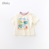 elfairy儿童卡通t恤女童，短袖上衣2024纯棉，宝宝半袖婴儿夏装棉