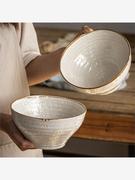 吃面的碗刚好~日式螺纹6.7寸面碗 复古高脚陶瓷沙拉碗汤碗 微瑕疵