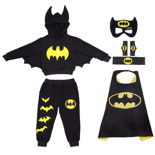 六一节化妆舞会演出服蝙蝠侠服装COS角色扮演儿童表演服动漫套装