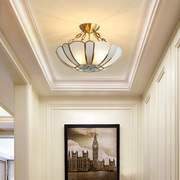 全铜客厅入户玄关吸顶灯，欧式复古美式卧室楼梯灯，法式主卧阳台吊灯