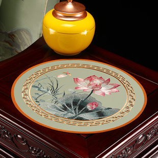 新中式餐桌垫花瓶垫布茶杯垫餐垫布艺烟灰缸垫子隔热碗垫茶几杯垫