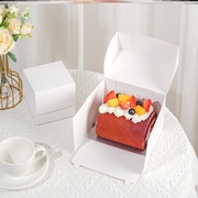 白卡4寸蛋糕毛巾卷(毛巾卷，)西点甜品千层慕斯切件包装盒子打包纸盒可定制
