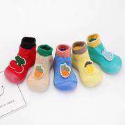 2021儿童袜子鞋室内宝宝，学步鞋卡通水果，软底幼儿园针织糖果色