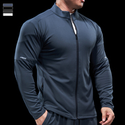 霸道肌肉男士运动健身休闲衣服外套长袖立紧身透气跑步训练服上衣