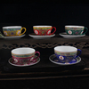 珐琅彩陶瓷咖啡杯碟套装，家用景德镇骨瓷女士精致下午茶，英式万花杯