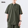 iocss美式短袖Polo衫宽松情侣军绿色男生夏季t恤小众立体口袋