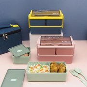 保温双层饭盒套装学生塑料饭盒微波炉便当盒双层分格午餐盒