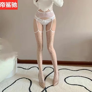 网红袜女夏薄款蕾丝吊带一体肉丝吊袜带蕾丝女袜镂空长筒隐形