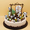 熊猫蛋糕装饰蜡烛摆件秋千动物不管几岁藤条竹子春夏秋冬主题插牌