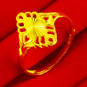 黄金戒指9999足金女款纯金指环新娘结婚首饰素金按克重送女友