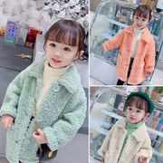 女童2020秋冬外套装韩版宝宝羊羔毛洋气小童中长款加厚毛毛衣