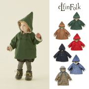 6ZLittle家 日本elfinfolk FW23儿童精灵帽外套棉服加绒防水