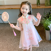 汉服女童民族，风中国风新中式女宝公主裙，小女孩连衣裙夏季裙子
