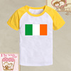 学校学生运动会短袖男童装，女孩长袖班服纪念爱尔兰国旗t恤衫