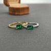 祖母绿戒指培育高碳钻s925纯银镶嵌彩宝细腻小指环，小清新饰品尾戒