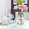 欧式灯笼玻璃花瓶鲜花玫瑰水培，插花器办公室，桌面幻彩花瓶容器