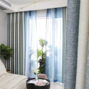 地中海窗帘定制北欧棉麻，风格窗帘布客厅卧室落地窗，简约现代ins风