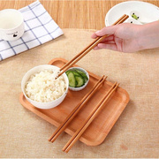 环保无家庭套装竹木筷，长儿童实木餐具，10筷子双蜡日式无漆家用